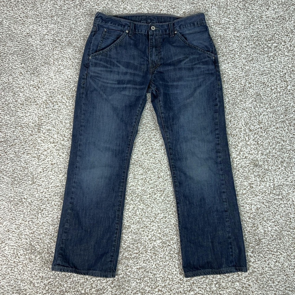 Levis 527 Jeans Mens 34x28 Blue Slim Bootcut 100% Cotton Denim Medium Wash